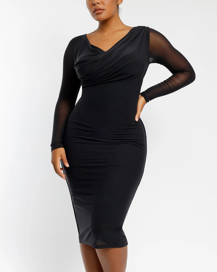 https://www.shapellx.com/cdn/shop/files/Mesh_Draped_V-Neck_Shaping_Dress_7_700x.webp?v=1721801723
